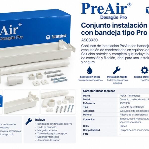 Conjunto instalación PreAir con bandeja tipo Pro AS03930