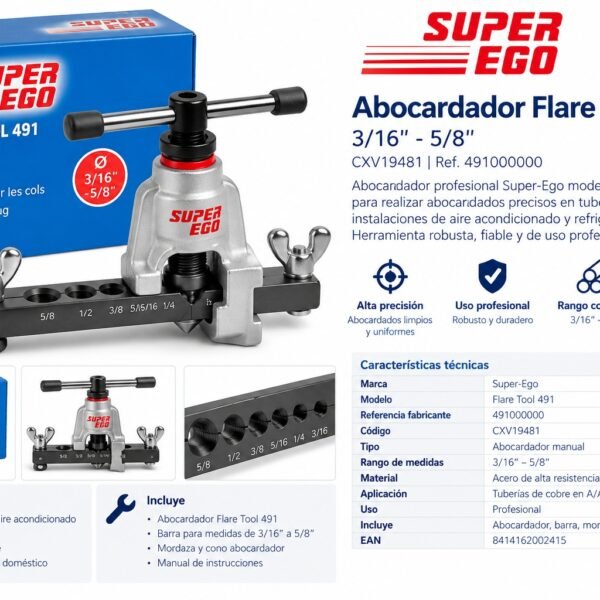 Abocardador Super-Ego Flare Tool 491 3/16"-5/8"